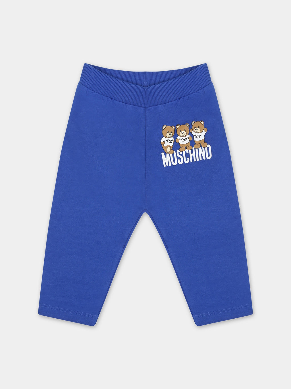 Blue leggings for babykids with Teddy Bears and logo